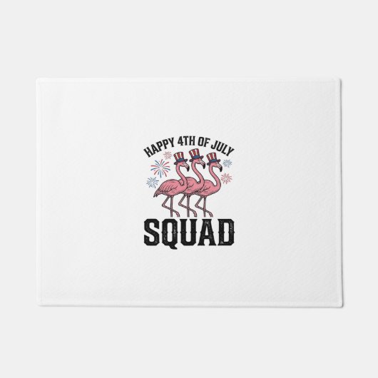 Frohes 4. Juli Flamingo Squad Vector Design_1 Fußmatte (Vorderseite)