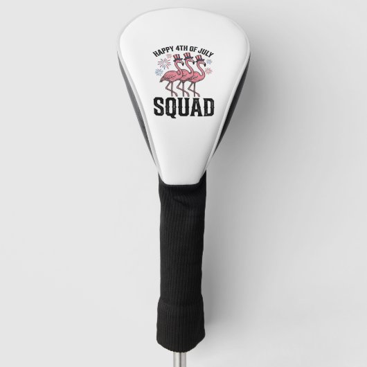Frohes 4. Juli Flamingo Squad Vector Design_1 Golf Headcover (Vorderseite)