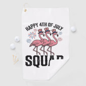 Frohes 4. Juli Flamingo Squad Vector Design_1 Golfhandtuch (Insitu)