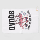 Frohes 4. Juli Flamingo Squad Vector Design_1 Golfhandtuch (Horizontal)