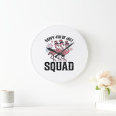 Frohes 4. Juli Flamingo Squad Vector Design_1 Große Wanduhr (Zuhause)
