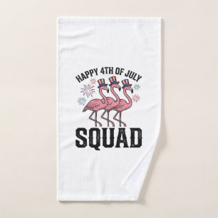 Frohes 4. Juli Flamingo Squad Vector Design_1 Handtuch