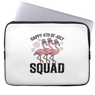 Frohes 4. Juli Flamingo Squad Vector Design_1 Laptopschutzhülle