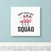 Frohes 4. Juli Flamingo Squad Vector Design_1 Leinwanddruck (Insitu (Holzboden))