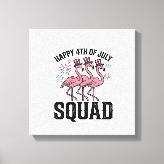 Frohes 4. Juli Flamingo Squad Vector Design_1 Leinwanddruck (Vorderseite)