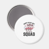 Frohes 4. Juli Flamingo Squad Vector Design_1 Magnet (Vorderseite/Rückseite)