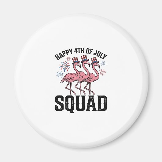 Frohes 4. Juli Flamingo Squad Vector Design_1 Magnet (Vorne)