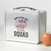 Frohes 4. Juli Flamingo Squad Vector Design_1 Metall Brotdose (Beispiel)
