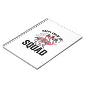 Frohes 4. Juli Flamingo Squad Vector Design_1 Notizblock (Linke Seite)