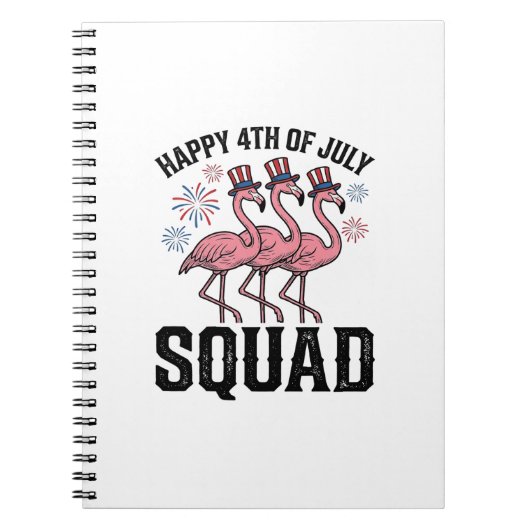 Frohes 4. Juli Flamingo Squad Vector Design_1 Notizblock (Vorderseite)