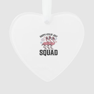 Frohes 4. Juli Flamingo Squad Vector Design_1 Ornament