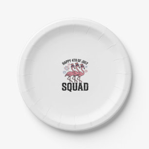 Frohes 4. Juli Flamingo Squad Vector Design_1 Pappteller