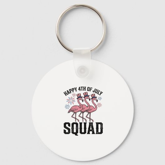 Frohes 4. Juli Flamingo Squad Vector Design_1 Schlüsselanhänger (Vorderseite)