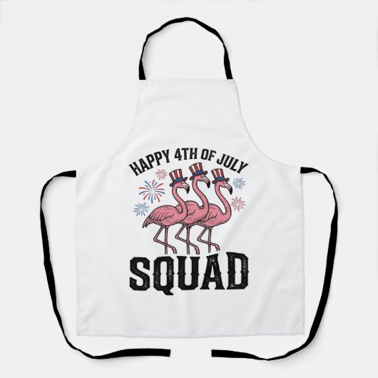 Frohes 4. Juli Flamingo Squad Vector Design_1 Schürze (Vorderseite)