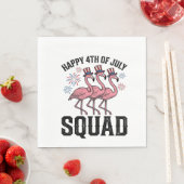 Frohes 4. Juli Flamingo Squad Vector Design_1 Serviette (Beispiel)