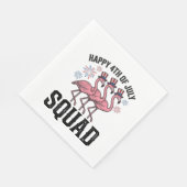 Frohes 4. Juli Flamingo Squad Vector Design_1 Serviette (Ecke)
