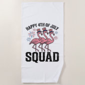 Frohes 4. Juli Flamingo Squad Vector Design_1 Strandtuch (Vorderseite)