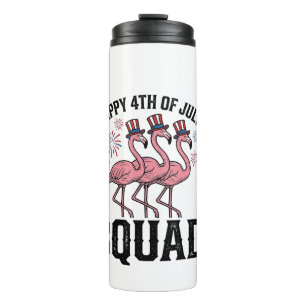Frohes 4. Juli Flamingo Squad Vector Design_1 Thermosbecher