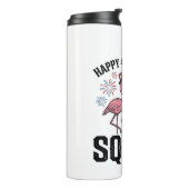 Frohes 4. Juli Flamingo Squad Vector Design_1 Thermosbecher (Nach links gedreht)