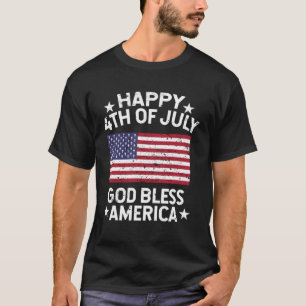 Frohes 4. Juli Gott segne Amerika Vintage Männer W T-Shirt