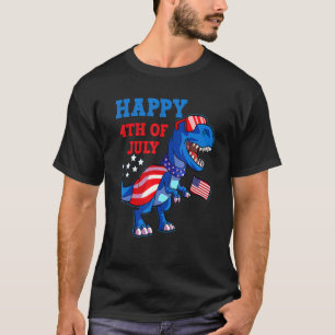 Frohes 4. Juli Kinder Jungen Dinosaurier Amerisau T-Shirt