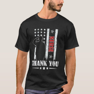 Frohes 4. Juli Krankenpfleger Amerikanische Flagge T-Shirt