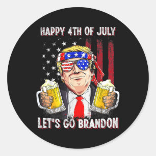 Frohes 4. Juli Lasst uns Bier trinken Brandon Trum Runder Aufkleber