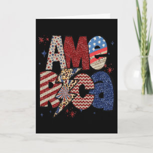 Frohes 4. Juli Leopard USA Amerikanische Flagge Pa Karte