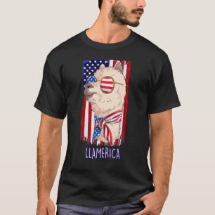 Frohes 4. Juli Llama Llamerica Alpaka T-Shirt