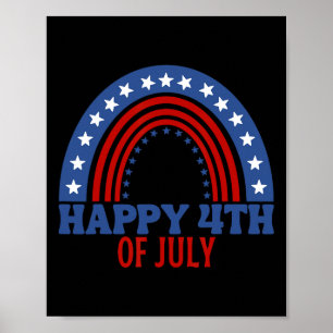 Frohes 4. Juli Lustige USA-Flagge für die Unabhäng Poster