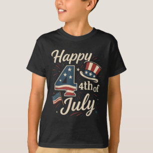 Frohes 4. Juli Männer Frauen Kinder T-Shirt
