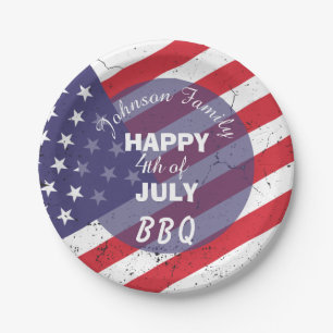Frohes 4. Juli Patrioten-Familien-Grillfest Pappteller