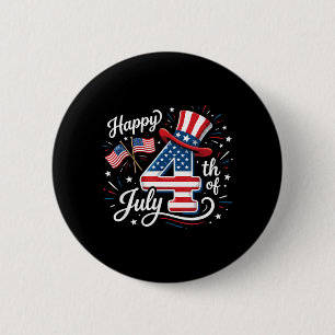 Frohes 4. Juli Patriotische amerikanische Flagge 4 Button