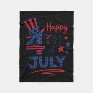 Frohes 4. Juli Patriotische amerikanische Flagge 4 Fleecedecke