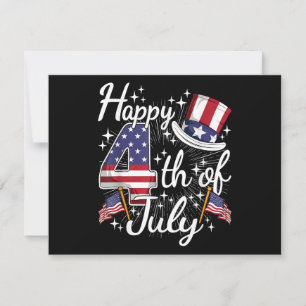 Frohes 4. Juli Patriotische amerikanische Flagge U Feiertagskarte