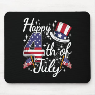 Frohes 4. Juli Patriotische amerikanische Flagge U Mousepad