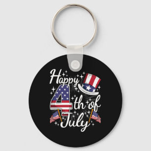 Frohes 4. Juli Patriotische amerikanische Flagge U Schlüsselanhänger