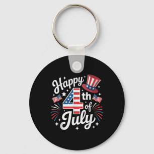 Frohes 4. Juli Patriotische Amerikanische Flagge U Schlüsselanhänger