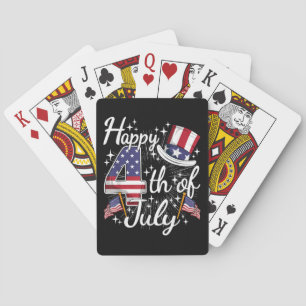 Frohes 4. Juli Patriotische amerikanische Flagge U Spielkarten