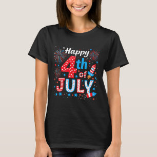 Frohes 4. Juli Patriotische amerikanische Flagge U T-Shirt