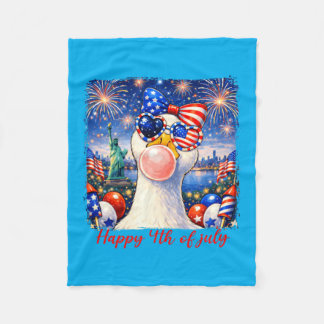 Frohes 4. Juli Patriotische Gans Feuerwerk USA Fleecedecke