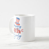 Frohes 4. Juli Patriotischer Kaffeebecher Kaffeetasse (Vorderseite Links)