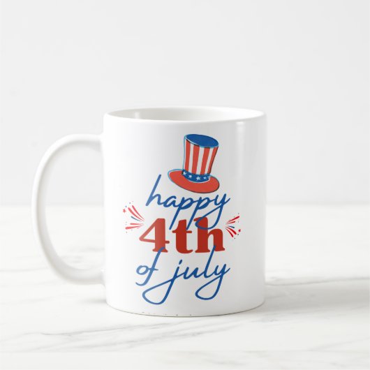 Frohes 4. Juli Patriotischer Kaffeebecher Kaffeetasse (Links)
