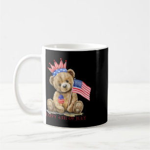 Frohes 4. Juli Patriotischer Süßer Bär Frauen Mädc Kaffeetasse