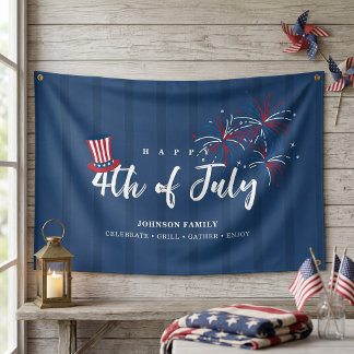 Frohes 4. Juli Patriotischer USA Unabhängigkeitsta Banner