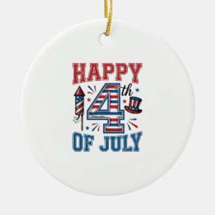 Frohes 4. Juli Patriotisches Vintage-Vektordesign_ Keramik Ornament