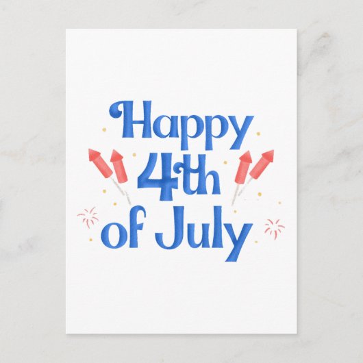 Frohes 4. Juli Postkarte (Vorderseite)