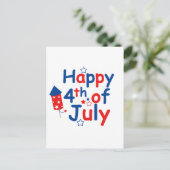 Frohes 4. Juli Postkarte (Stehend Vorderseite)