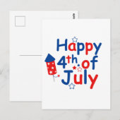 Frohes 4. Juli Postkarte (Vorne/Hinten)