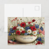 Frohes 4. Juli Postkarte (Vorne/Hinten)